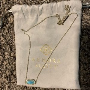Kendra Scott Aqua opal necklace in gold chain